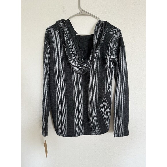Beach By Exist Women's Pullover Hoodie Sweater Sz S Herringbone Kangaroo Pocket - Picture 2 of 6